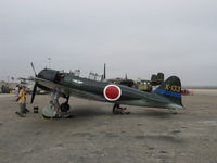 N712Z @ CMA - 1942 Mitsubishi A6M3 ZERO-SEN 'ZEKE', P&W R-1830 1,130 Hp upgrade from original Sakai, on CAF ramp - by Doug Robertson