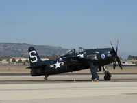 N7825C @ CMA - 1949 Grumman F8F-2 BEARCAT, P&W R-2800-34W 2,100 Hp, on flight line - by Doug Robertson
