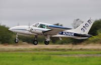N310UK @ EGFH - Visiting Cessna 310R departing Runway 22 for Haverfordwest. - by Roger Winser