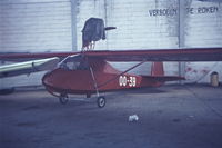 OO-39 @ EBGT - Glider with DAF engine  , ex F-CRCN
Owner was Paul Verplancke. Gent 1968. - by Raymond De Clercq