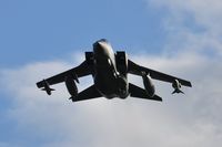 ZA553 @ EGFH - Fast and low. Tornado GR.4 coded 045 from 31 Squadron RAF beating up the Control Tower at Swansea Airport. Thanks to Derek for supplying the s/n. - by Roger Winser