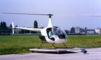 F-GJBE @ LFLI - Robinson R-22 Beta [1348] (Mont Blanc Helicopters) Annemasse~F 11/08/1997 - by Ray Barber