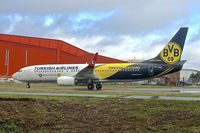 TC-JHU @ EGGW - Turkish Airlines '2013 Boeing 737-8F2, c/n: 42002 in the colours of German Soccer team BORUSSIA DORTMOND - by Terry Fletcher