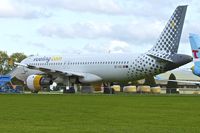 EC-ICQ @ EGBP - Ex Vueling Airlines 1991 Airbus A320-211, c/n: 199 at Kemble - by Terry Fletcher