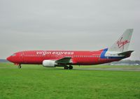 OO-VEP @ EGHH - Arriving for respray to Brussels Airlines colours - by John Coates