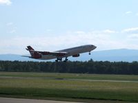 G-VAIR @ LOWG - Virgin A340-313, Football charter, take-off from LOWG, Graz - by Paul H