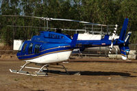 VH-CKL @ N.A. - Bell 206L-1 LongRanger helicopter at the heliport of Mitchell River National Park, Kimberley, Western Australia. It was used for sight seeing flights over the magnificent Mitchell Falls. - by Henk van Capelle