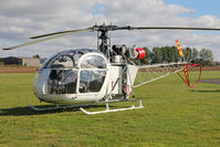 HA-PPC @ EGBR - Sud SA.313B Alouette II at The Real Aeroplane Company's Helicopter Fly-In, Breighton Airfield, September 2013. - by Malcolm Clarke
