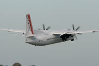 OO-VLJ @ LFRB - Fokker 50, take off Rwy 07R, Brest-Bretagne Airport (LFRB-BES) - by Yves-Q