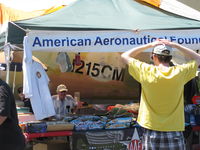 N215CM @ CMA - 1944 Douglas C47B SKYTRAIN 'Aluminum Mistress', two P&W R-1830-90C 1,200 Hp each, of American Aeronautical Foundation in restoration. Info/sales tent. - by Doug Robertson