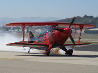 N260GR @ CMA - 1984 Christen PITTS S-2B ex 'HAVOC', Lycoming AEIO-540 260 Hp, taxi with smoke - by Doug Robertson