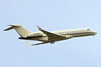 N887WM @ EGGW - 2008 Bombardier BD-700-1A10, c/n: 9292 climbs away from Luton - by Terry Fletcher