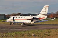 N505SV @ EGHH - Reported to be experimental version of Sovereign with extra wingspan and winglets looking impressive in the sunshine - by John Coates
