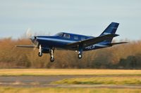 N866LP @ EGFH - Resident Malibu Mirage departing Runway 22. - by Roger Winser