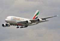 A6-EED @ EGLL - On approach to 27L - Expo 2020 Dubai logos - by John Coates