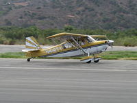 N4187Y @ CMA - 1977 Bellanca 8KCAB SUPER DECATHLON, Lycoming AEIO-360 180 Hp, landing roll Rwy 22 - by Doug Robertson