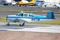 N1671W @ KSPG - This 1972 Beech Bonanza on its take off roll from rwy 7  at the Albert Whitted Airport in St. Petersburg, Florida - by Ron Coates