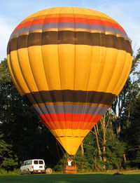 N4020S - N4020S inflated in Chester Springs, PA. This balloon was built to advertise Kodak Film using removable banners.