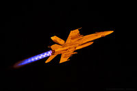 166839 @ KNTU - F/A-18E Super Hornet 166839 NA-211 from VFA-81 Sunliners in the light of wall of fire...synchronized flyby with ground pyro demo. Flown by LCDR Chris Shaka Hahn. - by Dariusz Jezewski  FotoDJ.com