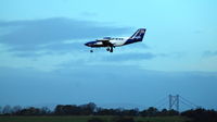 G-NOSE @ EGPH - Arriving Edinburgh in a grey winter light. The Forth Road Bridge in the background. - by David R Bonar
