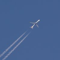 N840MH @ EGFH - Delta Air Lines B764 eastbound (Detroit to London Heathrow) at 33000 feet over Swansea Airport. - by Roger Winser