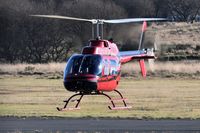 G-TGRZ @ EGFH - Visiting Jet Ranger III operated by Tiger Helicopters. - by Roger Winser