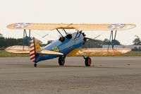 F-AZCK @ LFRH - Boeing Stearman A-75, Taxiing, Lann Bihoué Air Base (LFRH-LRT) Open day 2012. - by Yves-Q