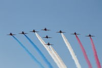 XX319 @ LMML - Red Arrows Hawks formation over Malta 28Sep13. - by Raymond Zammit