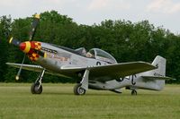 F-AZSB @ LFFQ - North American P-51D Mustang, La Ferté-Alais Airfield (LFFQ) Air Show (Le Temps Des Hélices) in may 2012 - by Yves-Q