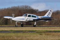 N310UK @ EGFH - Visiting 310R departing Runway 22. - by Roger Winser
