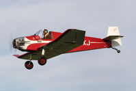 G-AXKJ @ EGBR - Jodel D-9 Bebe at The Real Aeroplane Club's Pre-Hibernation Fly-In, Breighton Airfield, October 2013. - by Malcolm Clarke