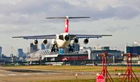 HB-IXV @ EGLC - Swiss Air, (HB-IXV) 1995 British Aerospace Avro 146 RJ-100, c/n E.3274, on approach to land on 27 (LCY). © PhilRHamar - by Phil R Hamar