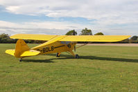 G-BOLB @ EGBR - Taylorcraft BC-12-65 at The Real Aeroplane Club's Pre-Hibernation Fly-In, Breighton Airfield, October 2013. - by Malcolm Clarke