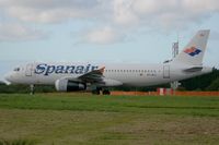 EC-IEJ @ LFRB - Airbus A320-232, Take off run Rwy 25L, Brest-Bretagne Airport (LFRB-BES) - by Yves-Q