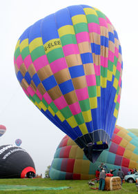 G-ELEE - G-ELEE Cameron Z-105 being inflated at the Irish Hot Air Balloon Championships near Drumshanbo - by Pete Hughes