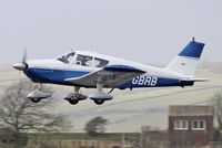 G-GBRB @ EGFP - Visiting Cherokee, previously N8381W taking off from runway 22 at EGFP en-route to Nottingham.