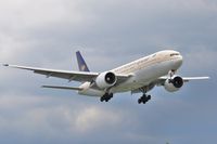 HZ-AKD @ EGLL - On approach to 27R - by John Coates