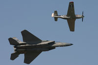 86-0167 @ EGVA - RIAT 2006. Flying in formation with P-51D Mustang G-CBNM. - by Howard J Curtis