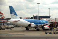 G-DBCD @ EGLL - BMI A319 at the gate at  London Heathrow airport.