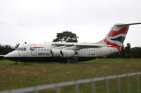 G-MABR @ EGTE - In 2007 this British Airways BAe-146 was stored at Exeter airport.