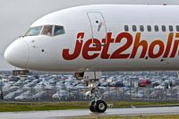 G-LSAD @ EGGW - 1989 Boeing 757-236, c/n: 24397 of Jet2 taxies for airtesting at Luton - by Terry Fletcher