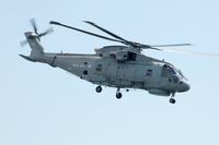 ZH835 - Off airport. Fleet Air Arm Merlin  helicopter coded (5)87/CU from 824 NAS displaying on the first day of the Wales National Airshow held over Swansea Bay, Wales, UK. - by Roger Winser
