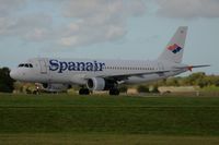EC-IEJ @ LFRB - Airbus A320-232, Take off run Rwy 25L, Brest-Bretagne Airport (LFRB-BES) - by Yves-Q