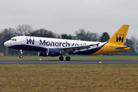 G-OZBY @ LOWL - Monarch Airlines Airbus A320-214 landing in LOWL/LNZ