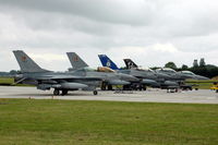 FB-22 @ EBFN - Four F-16s of the Belgische Luchtmacht at the 2004 open day at Koksijde Air Base, Belgium. - by Henk van Capelle