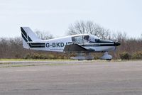 G-BKDJ @ EGFH - Visiting Robin Dauphin 80 (Petit Prince) of Cotswold Aero Club based at Gloucestershire Airport. - by Roger Winser