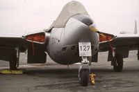 F-AZOO - On display at Paris-Le Bourget Airport (1er Salon de l'Aviation Ancienne), painted as a French Air Force Vampire FB.51 in EC 2/2 Côte d’Or in early 1953 (code DU-J) - by J-F GUEGUIN