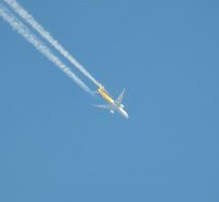 N777SA @ EGFH - B777 operated by Southern Air/DHL Cargo flying east at 35000 feet over Swansea Airport. - by Roger Winser