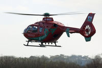 G-WASC @ EGFH - Visiting Mid-Wales Air Ambulance, Helimed 59, hover taxxing at EGFH after lifting from Morriston Swansea. - by Derek Flewin