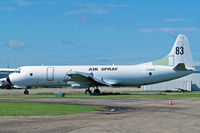 C-GYVI @ CYQF - Lockheed L-188C Electra [1112] (Air Spray 1967 Ltd) Red Deer~C 23/07/2008